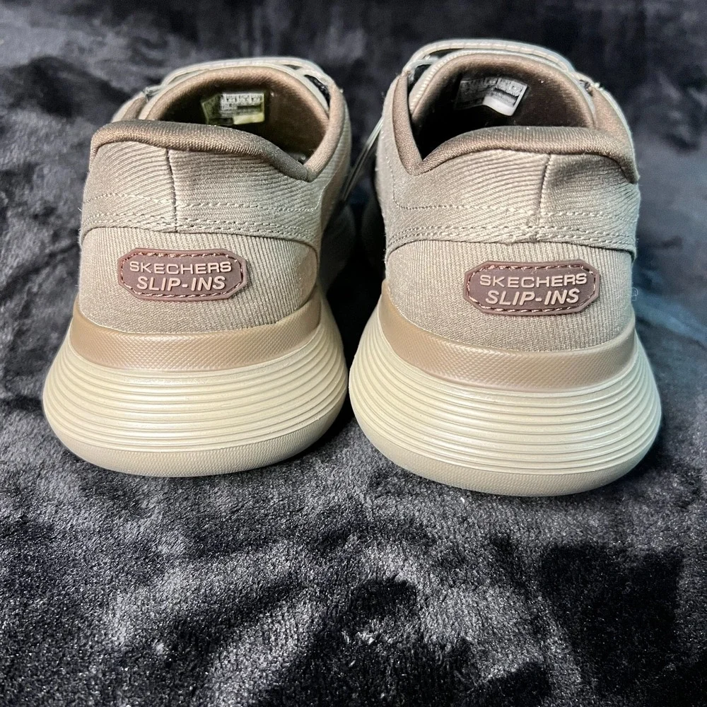 Skechers Slip-ins Garza Clive Sneakers Mens US 10.5 Taupe Memory Foam Shoes‎